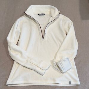 Stio Ivory Half-Zip Fleece Pullover with Contrast Trim